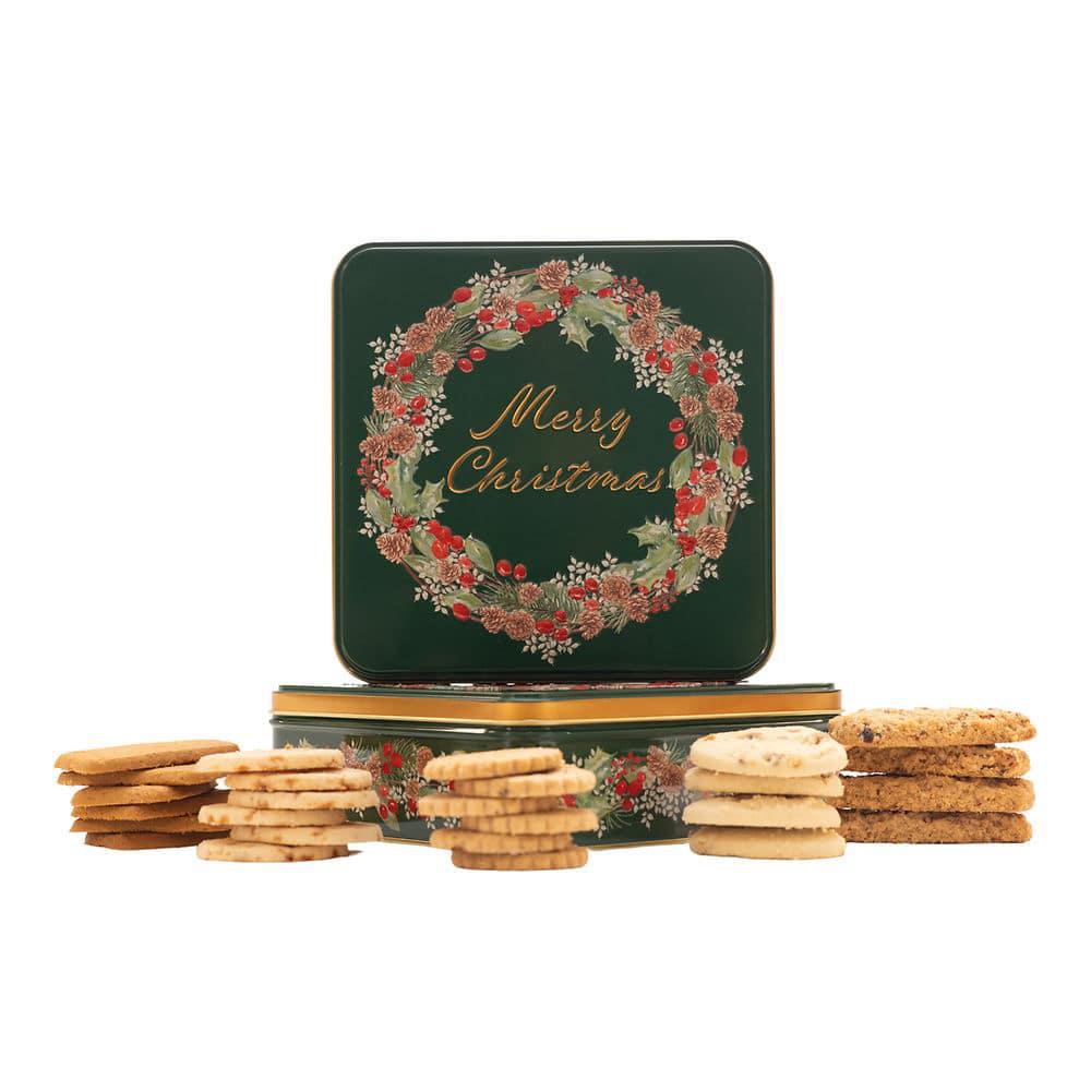 Christmas Wreath Biscuit Tin